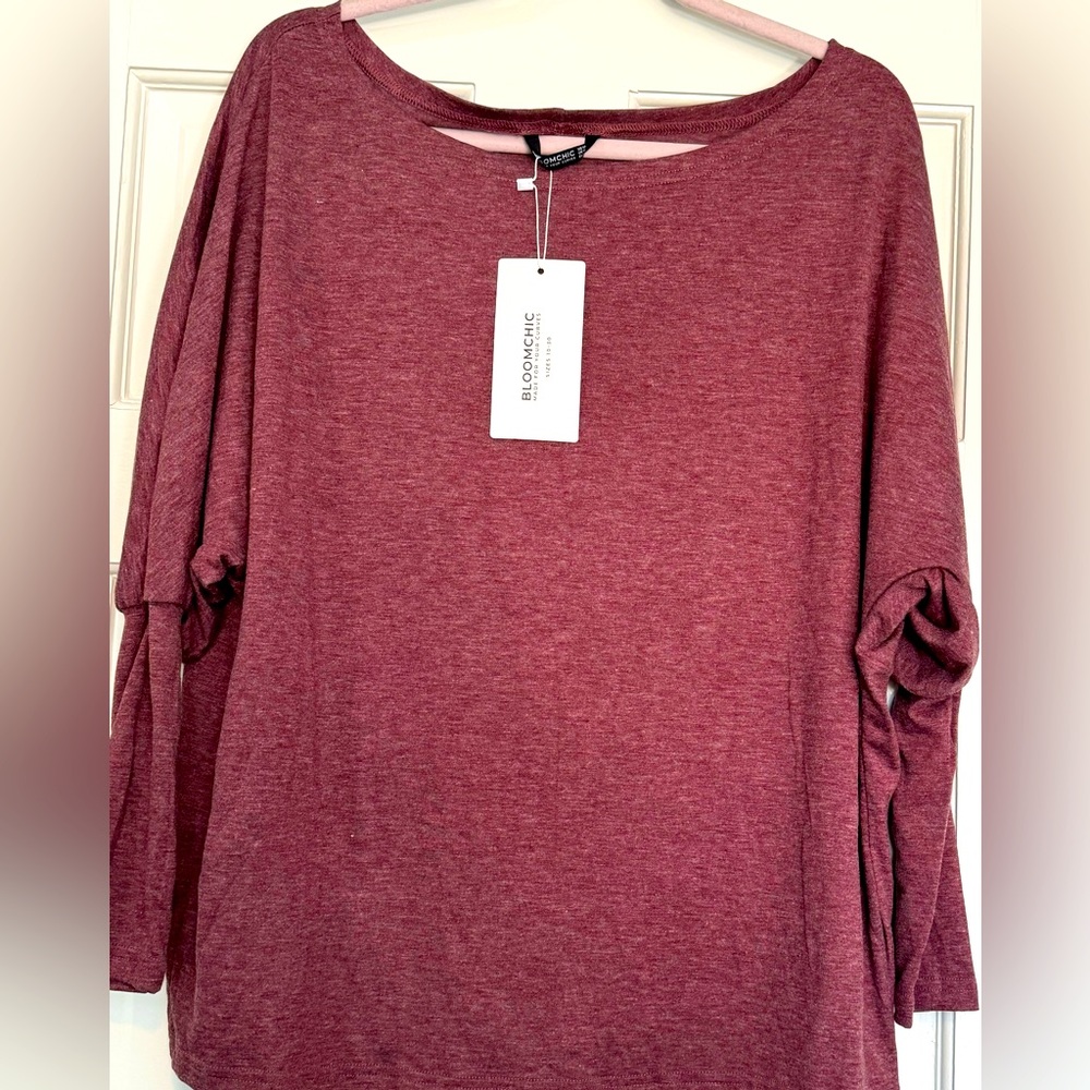 NWT BloomChic Maroon Long Sleeve Shirt Top Size 10